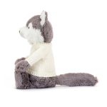 Bashful Wolf with Personalised Cream Jumper
