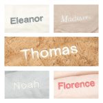 Personalised Bashful Black & Cream Puppy Blankie
